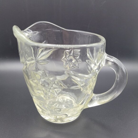 Anchor Hocking Creamer Pitcher Star 4 Inch Tall Handle Vintage Replacement - Picture 1 of 5